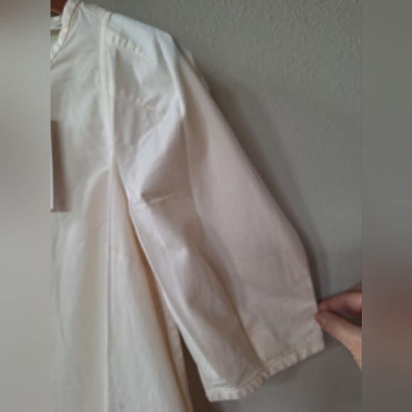 NWT Everlane Short Sleeve Puff Midi Dress Lagenlook  Pale/Yellow Womens Size S - Picture 4 of 12